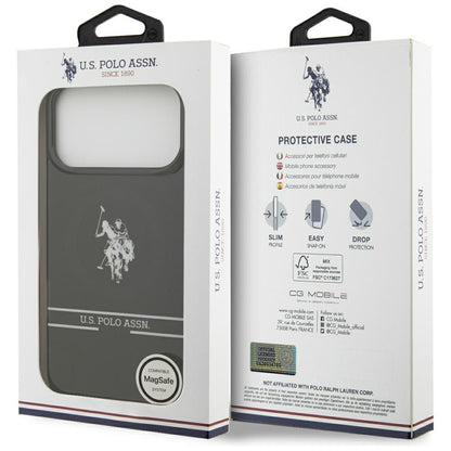 US Polo DH and Bottom Stripe Logo MagSafe Case for iPhone 17 Pro Max - Black_7