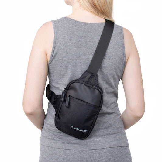 Wozinsky WMS-W1 Unisex Mini Shoulder Bag Waterproof Dual-Compartment for Phone - Black_0