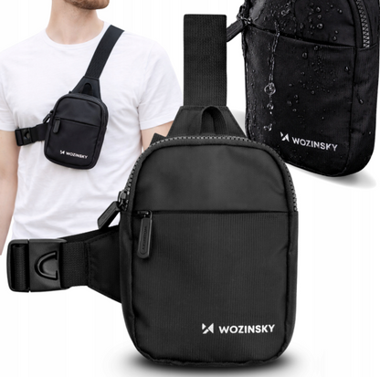 Wozinsky WMS-W1 Unisex Mini Shoulder Bag Waterproof Dual-Compartment for Phone - Black_1