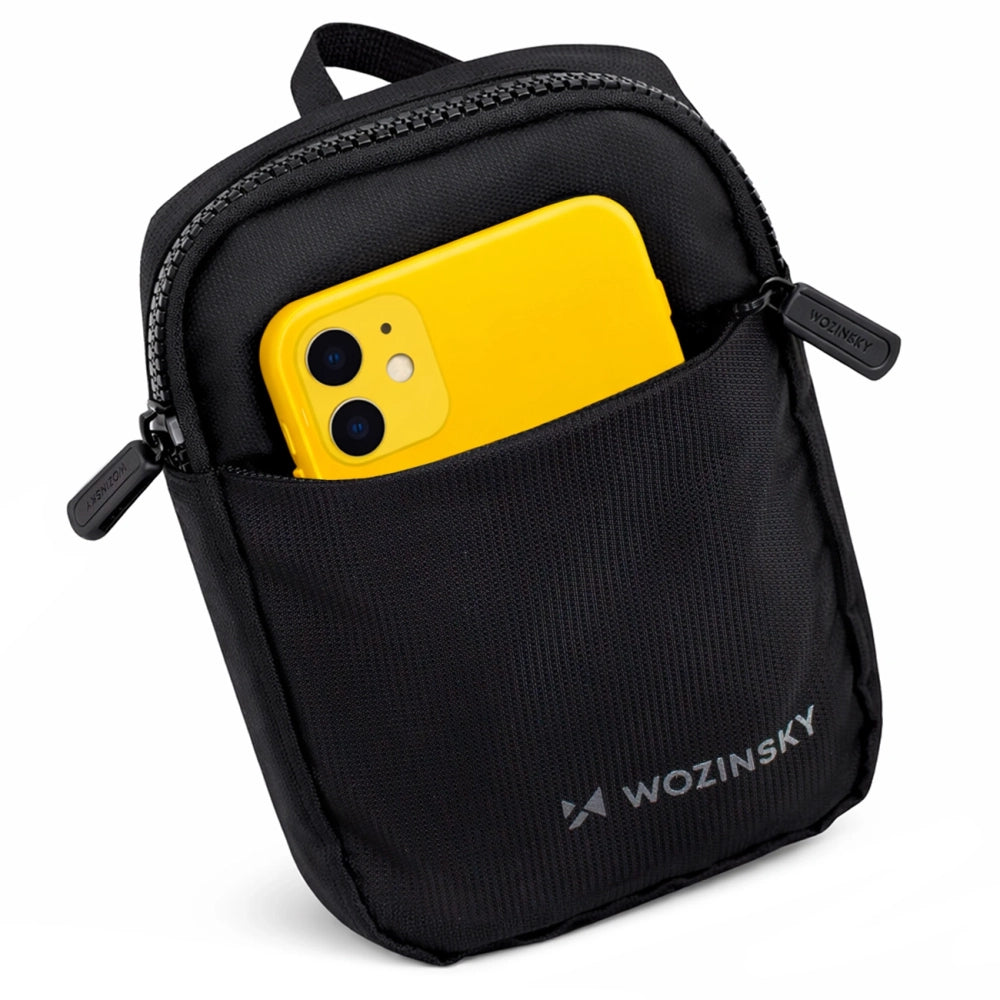 Wozinsky WMS-W1 Unisex Mini Shoulder Bag Waterproof Dual-Compartment for Phone - Black_5