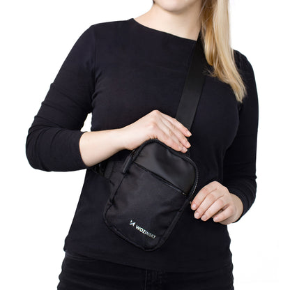 Wozinsky WMS-W1 Unisex Mini Shoulder Bag Waterproof Dual-Compartment for Phone - Black_9