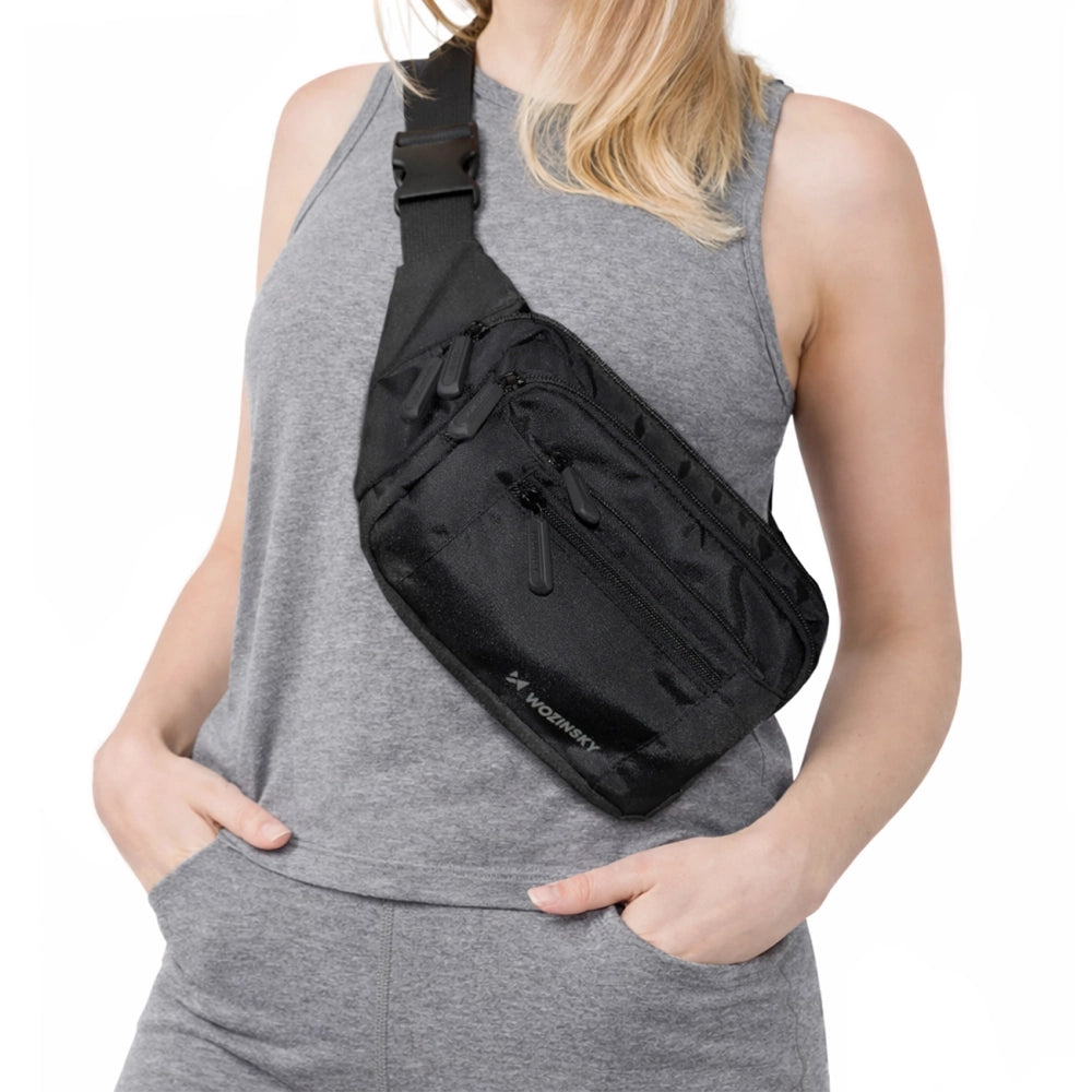 Wozinsky WSB-W1 unisex shoulder bag with adjustable strap, waterproof - black_0