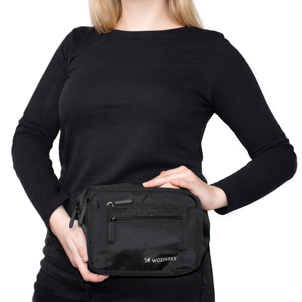 Wozinsky WSB-W1 unisex shoulder bag with adjustable strap, waterproof - black_10