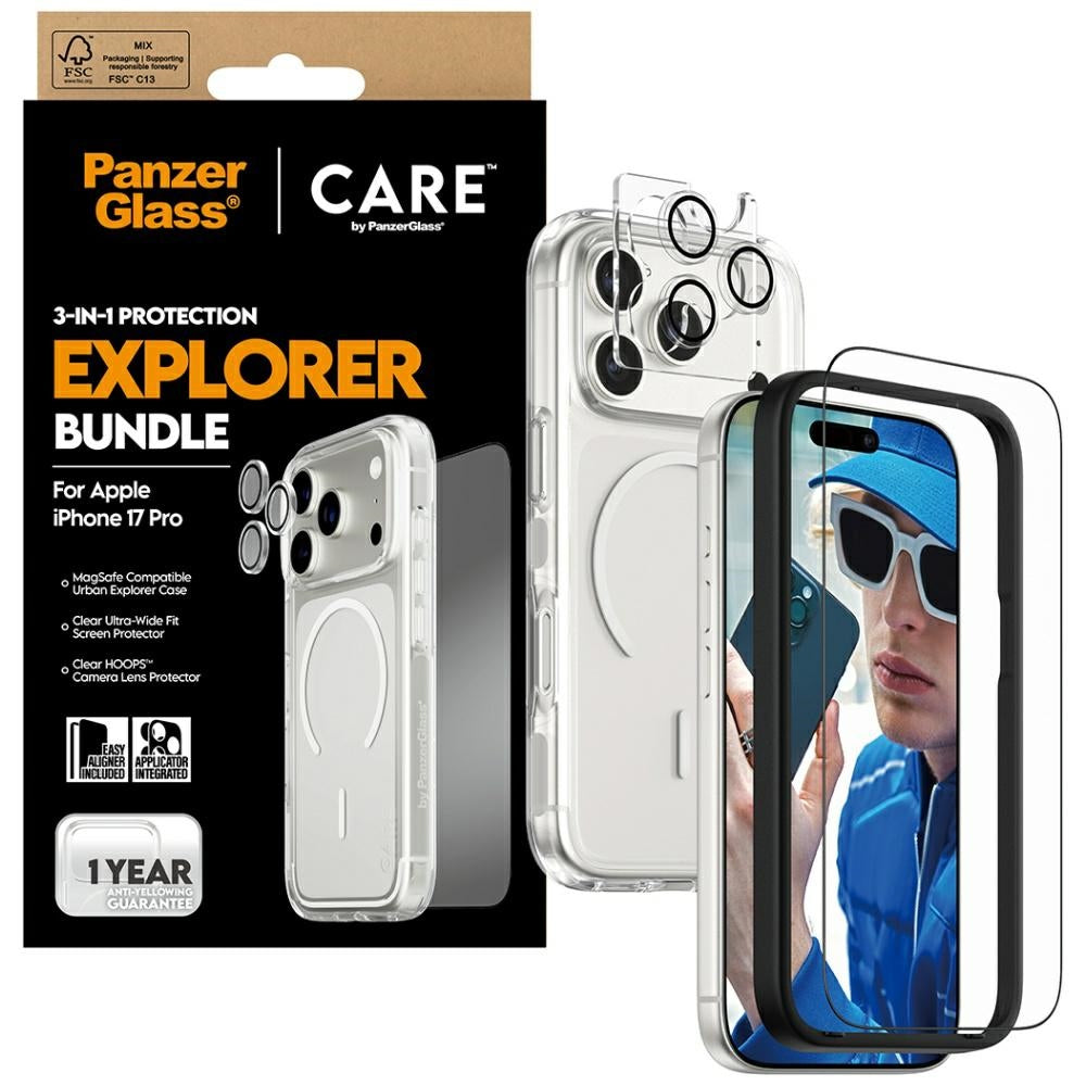 Conjunto 3 em 1 PanzerGlass CARE / PanzerGlass / iP 17 Pro / Preto / CR74977_3