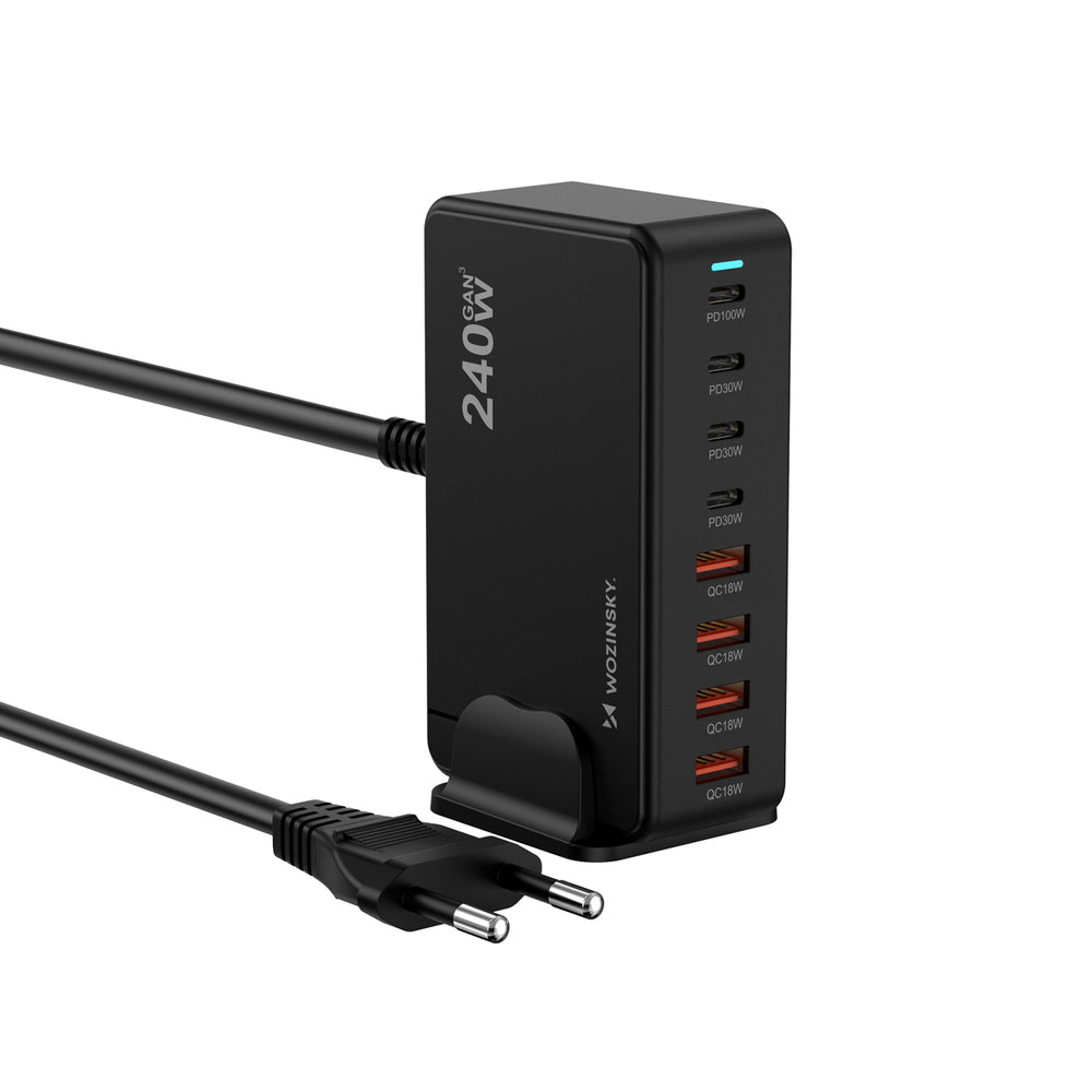 Wozinsky WSL-240 GaN QC3 Charging Station - 200W - Black_0