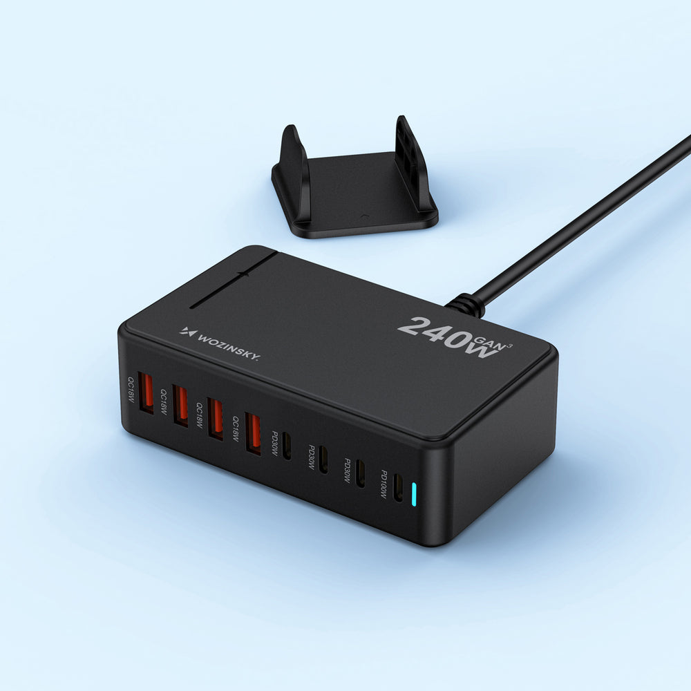 Wozinsky WSL-240 GaN QC3 Charging Station - 200W - Black_4