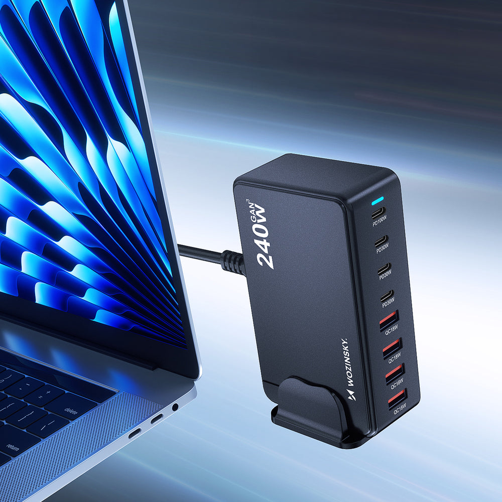 Wozinsky WSL-240 GaN QC3 Charging Station - 200W - Black_5