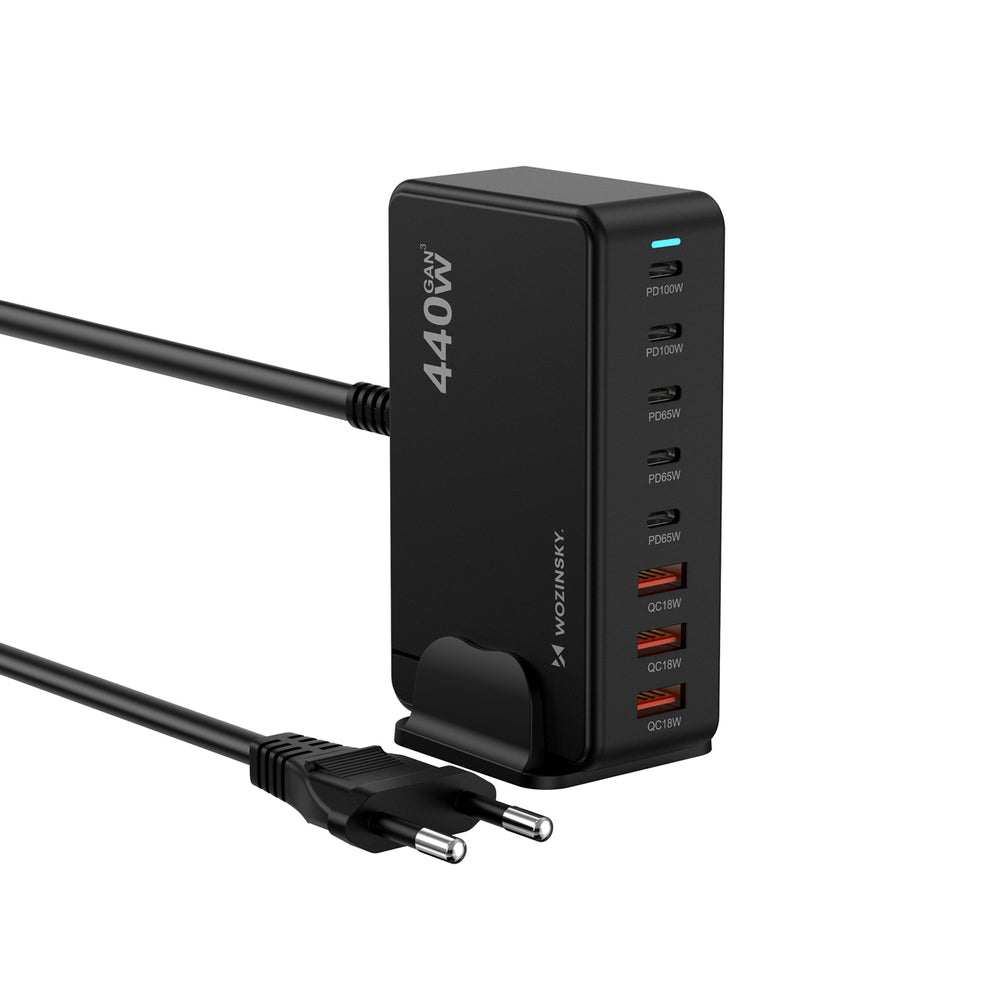 Wozinsky WSL-440 GaN QC3 Charging Station - 185W - Black_0