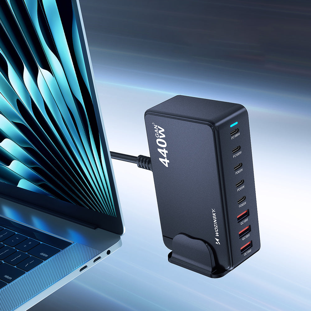 Wozinsky WSL-440 GaN QC3 Charging Station - 185W - Black_5