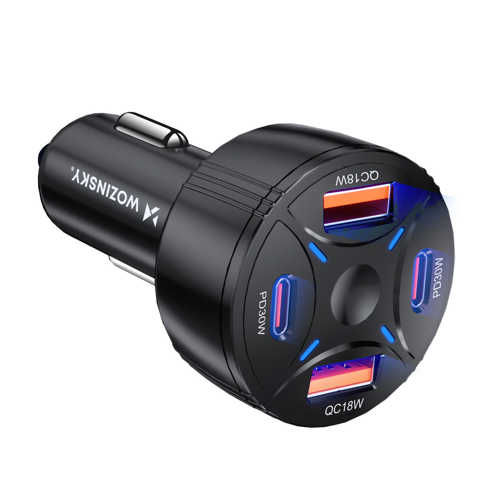 Wozinsky WLS-04 60W Car Charger 2xUSB-C 2xUSB-A - Black_0