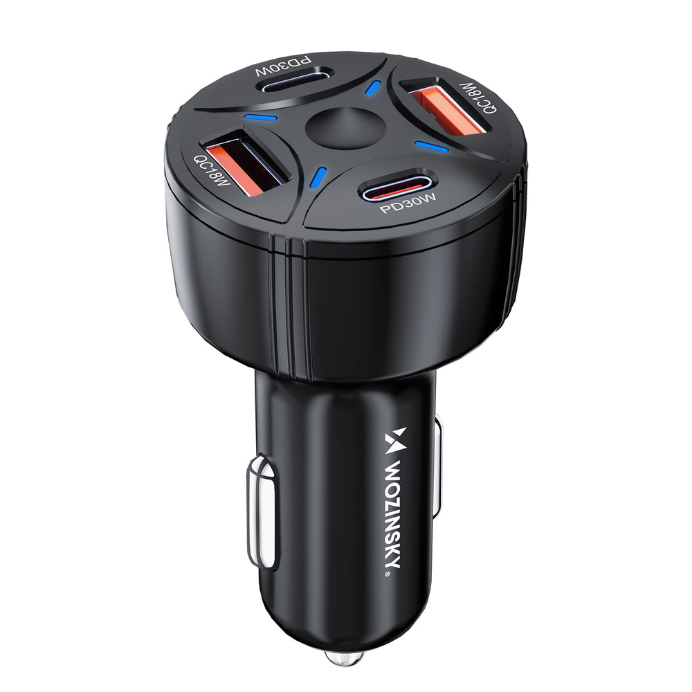 Wozinsky WLS-04 60W Car Charger 2xUSB-C 2xUSB-A - Black_1