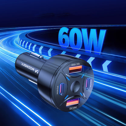 Wozinsky WLS-04 60W Car Charger 2xUSB-C 2xUSB-A - Black_4
