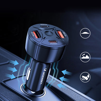 Wozinsky WLS-04 60W Car Charger 2xUSB-C 2xUSB-A - Black_7