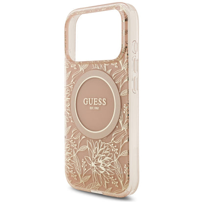 Guess IML Flowers Electro Pearl Strap MagSafe Case for iPhone 17 Pro - Pink_5