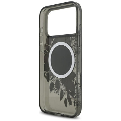 Guess IML Flowers Pearl Strap MagSafe case for iPhone 17 Pro Max - black_6