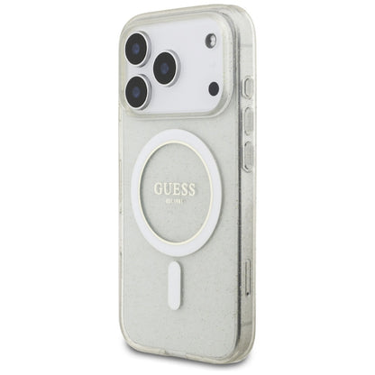 Guess IML Glitter Pearl Strap MagSafe Case for iPhone 17 Pro - Transparent_2