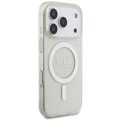 Guess IML Glitter Pearl Strap MagSafe Case for iPhone 17 Pro - Transparent_3