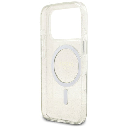 Guess IML Glitter Pearl Strap MagSafe Case for iPhone 17 Pro - Transparent_6