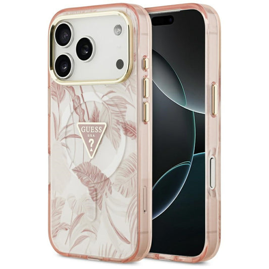 Guess Jungle Tonal Triangle MagSafe Case for iPhone 17 Pro Max - Pink_0