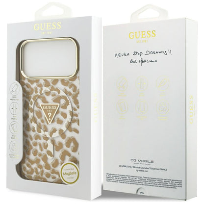 Guess Leopard Glitter MagSafe Case for iPhone 17 Pro Max - Brown_7