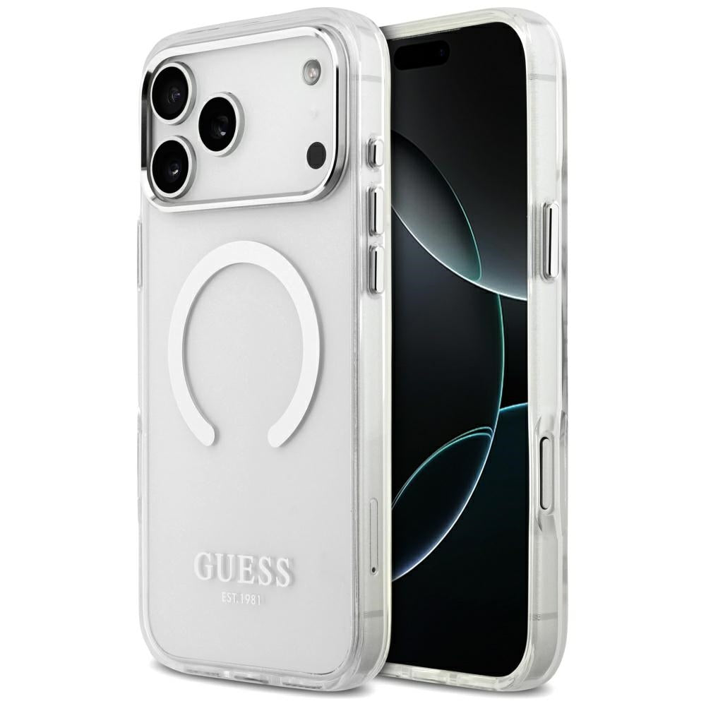 Guess Metal Outline MagSafe case for iPhone 17 Pro Max - silver_0