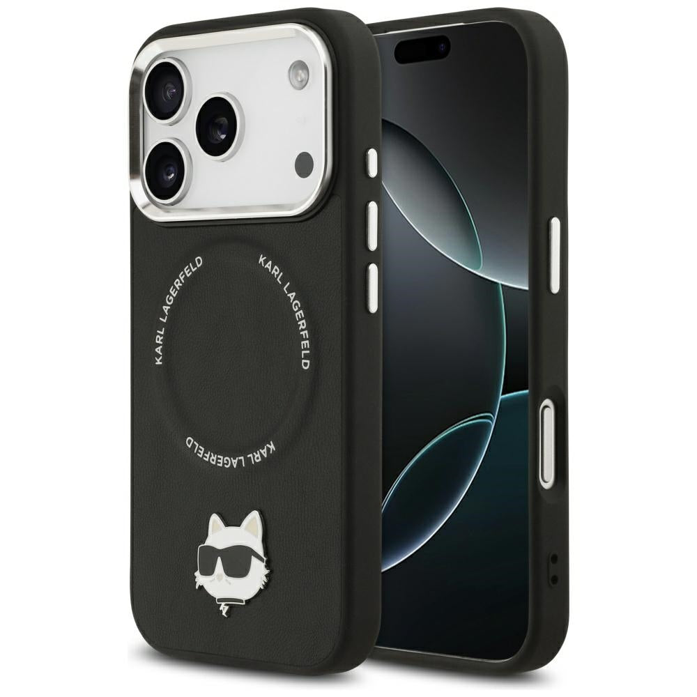 Karl Lagerfeld Choupette Pin MagSafe Case for iPhone 17 Pro Max - Black_0