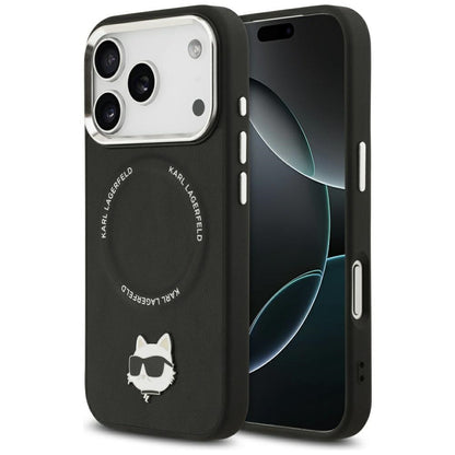 Karl Lagerfeld Choupette Pin MagSafe Case for iPhone 17 Pro Max - Black_0