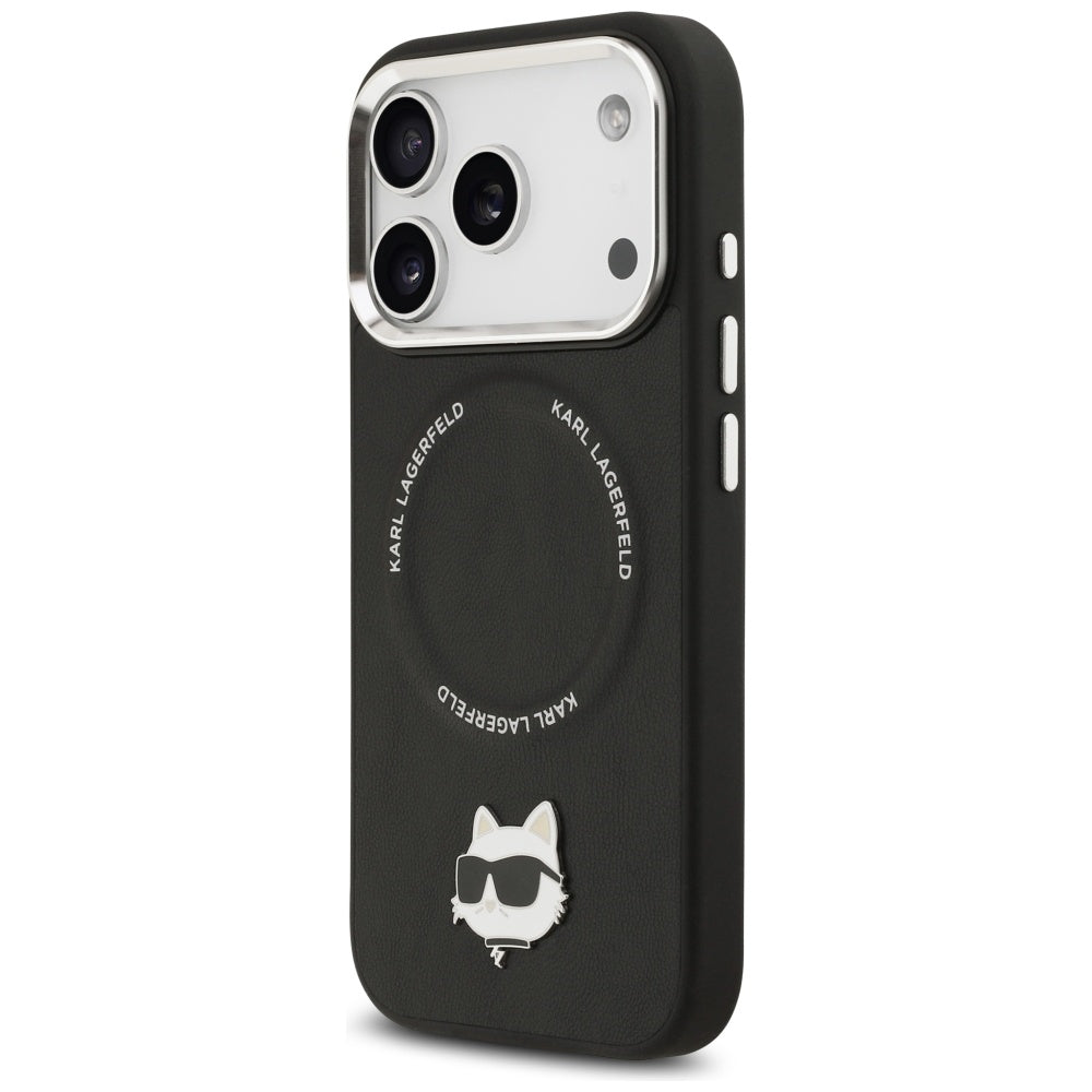 Karl Lagerfeld Choupette Pin MagSafe Case for iPhone 17 Pro Max - Black_1