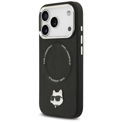 Karl Lagerfeld Choupette Pin MagSafe Case for iPhone 17 Pro Max - Black_1