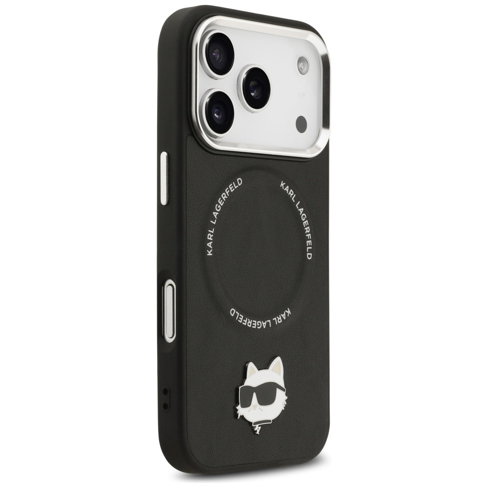 Karl Lagerfeld Choupette Pin MagSafe Case for iPhone 17 Pro Max - Black_3