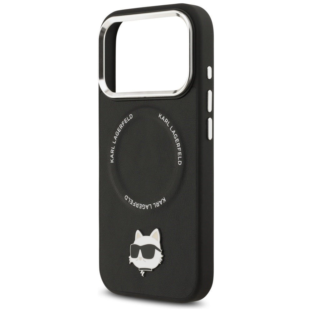 Karl Lagerfeld Choupette Pin MagSafe Case for iPhone 17 Pro Max - Black_5