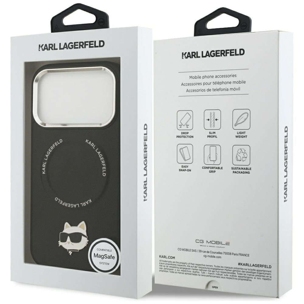 Karl Lagerfeld Choupette Pin MagSafe Case for iPhone 17 Pro Max - Black_7