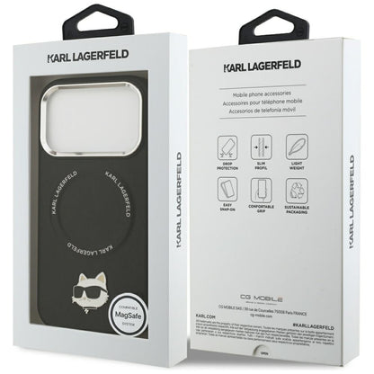 Karl Lagerfeld Choupette Pin MagSafe Case for iPhone 17 Pro Max - Black_7