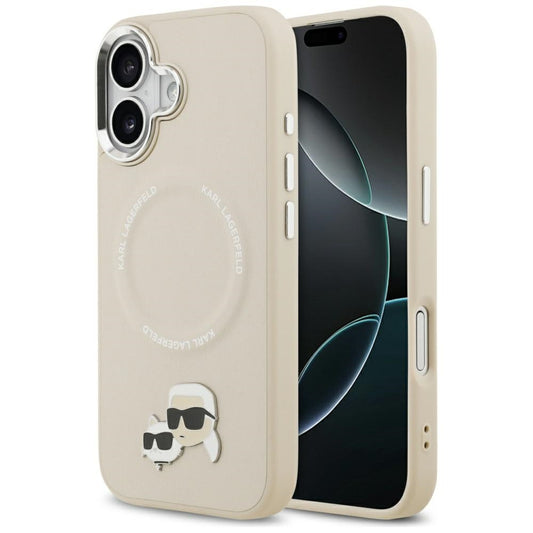 Karl Lagerfeld Karl &amp; Choupette Pins MagSafe Case for iPhone 17 - Beige_0