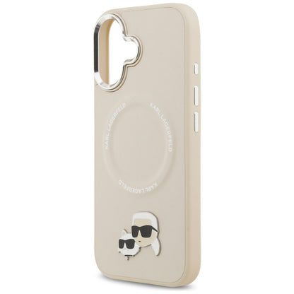 Karl Lagerfeld Karl &amp; Choupette Pins MagSafe Case for iPhone 17 - Beige_5