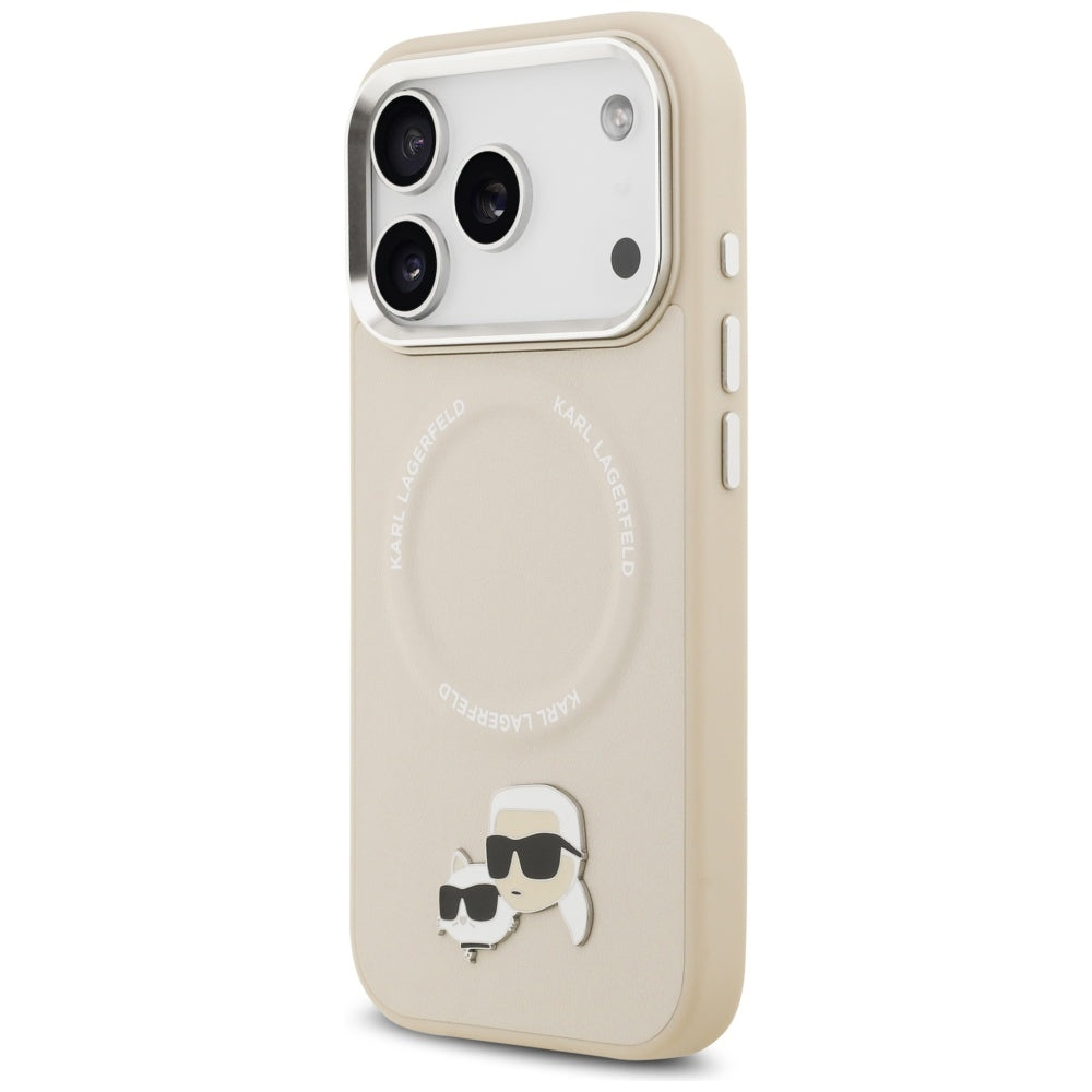 Karl Lagerfeld Karl &amp; Choupette Pins MagSafe Case for iPhone 17 Pro - Beige_1