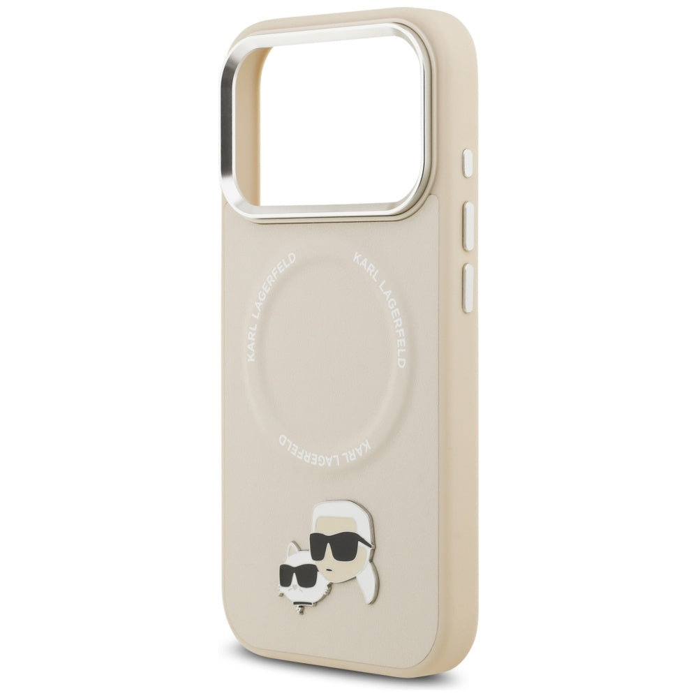 Karl Lagerfeld Karl &amp; Choupette Pins MagSafe Case for iPhone 17 Pro Max - Beige_5