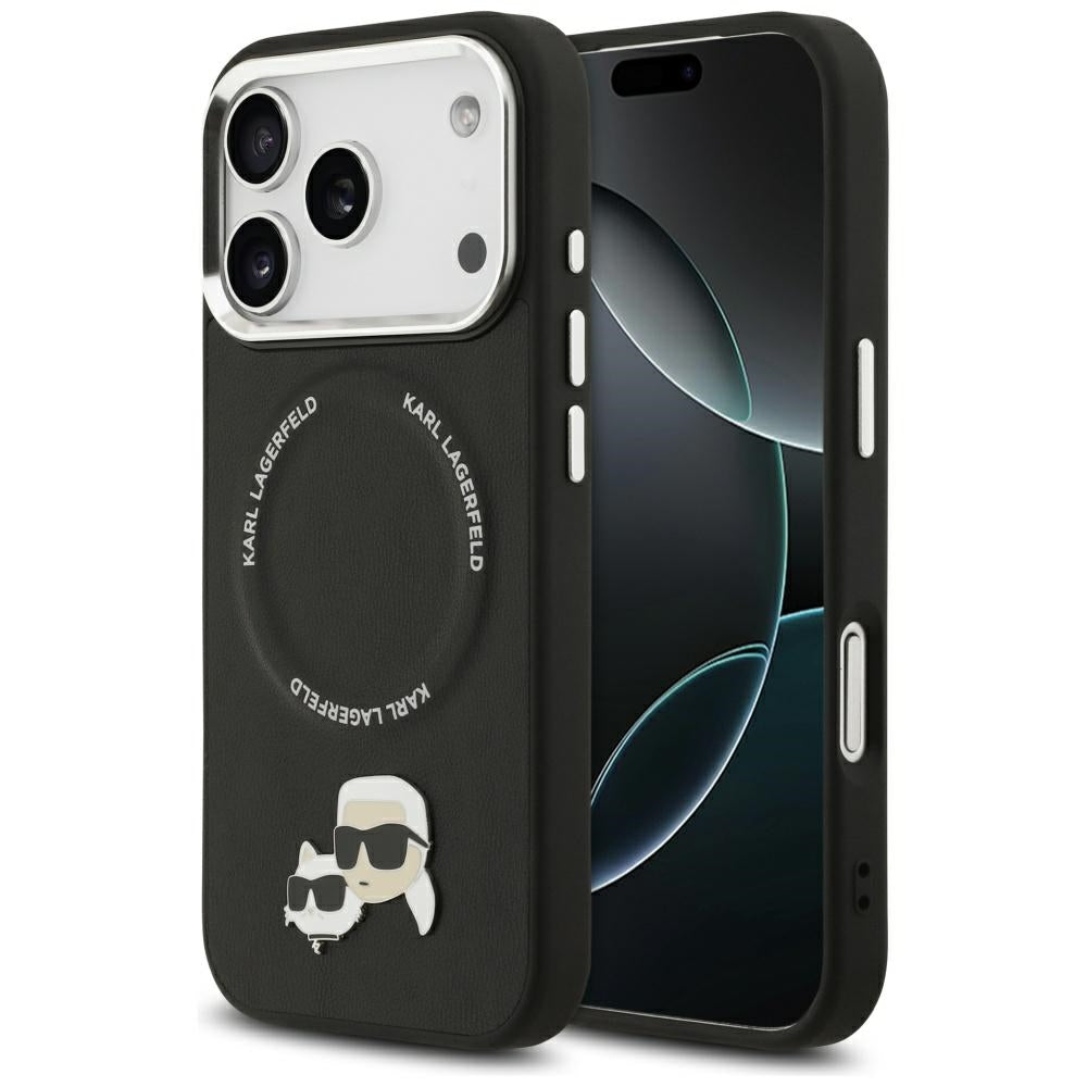 Karl Lagerfeld Karl &amp; Choupette Pins MagSafe Case for iPhone 17 Pro Max - Black_0