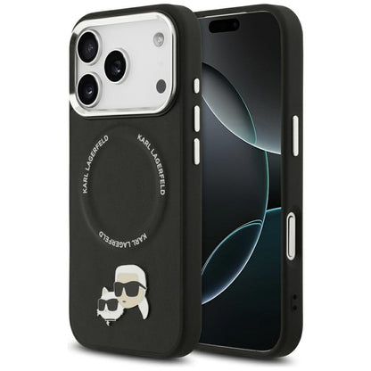Karl Lagerfeld Karl &amp; Choupette Pins MagSafe Case for iPhone 17 Pro Max - Black_0