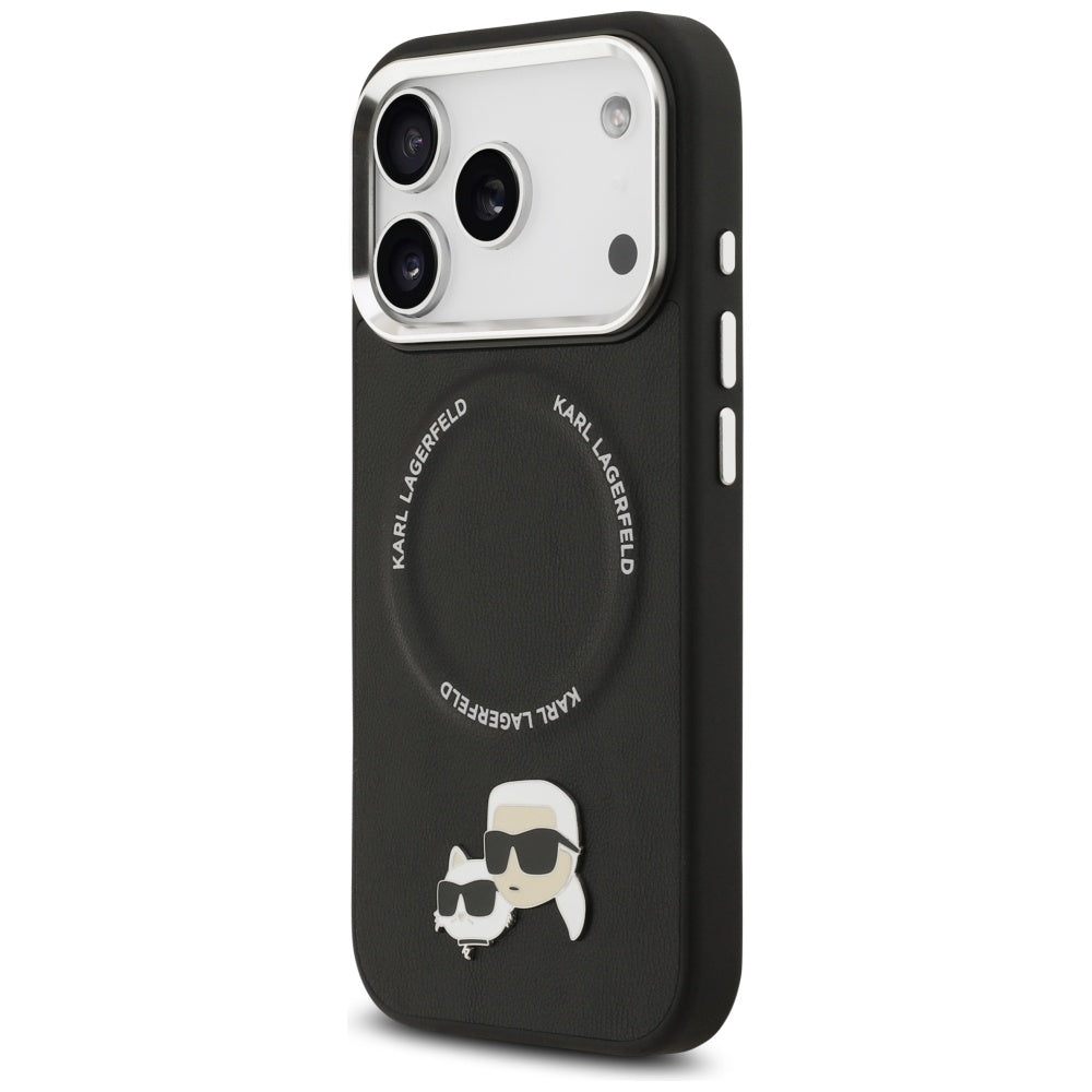 Karl Lagerfeld Karl &amp; Choupette Pins MagSafe Case for iPhone 17 Pro Max - Black_1