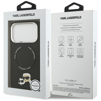 Karl Lagerfeld Karl &amp; Choupette Pins MagSafe Case for iPhone 17 Pro Max - Black_7