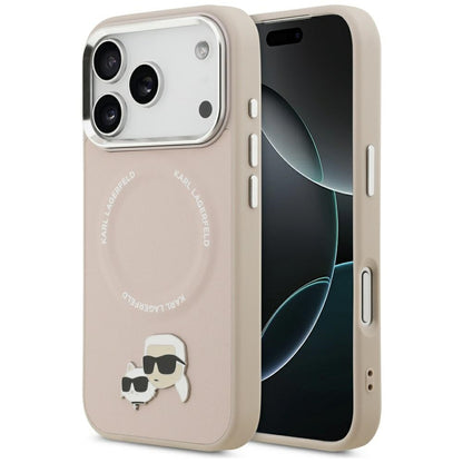 Karl Lagerfeld Karl &amp; Choupette Pins MagSafe Case for iPhone 17 Pro Max - Pink_0