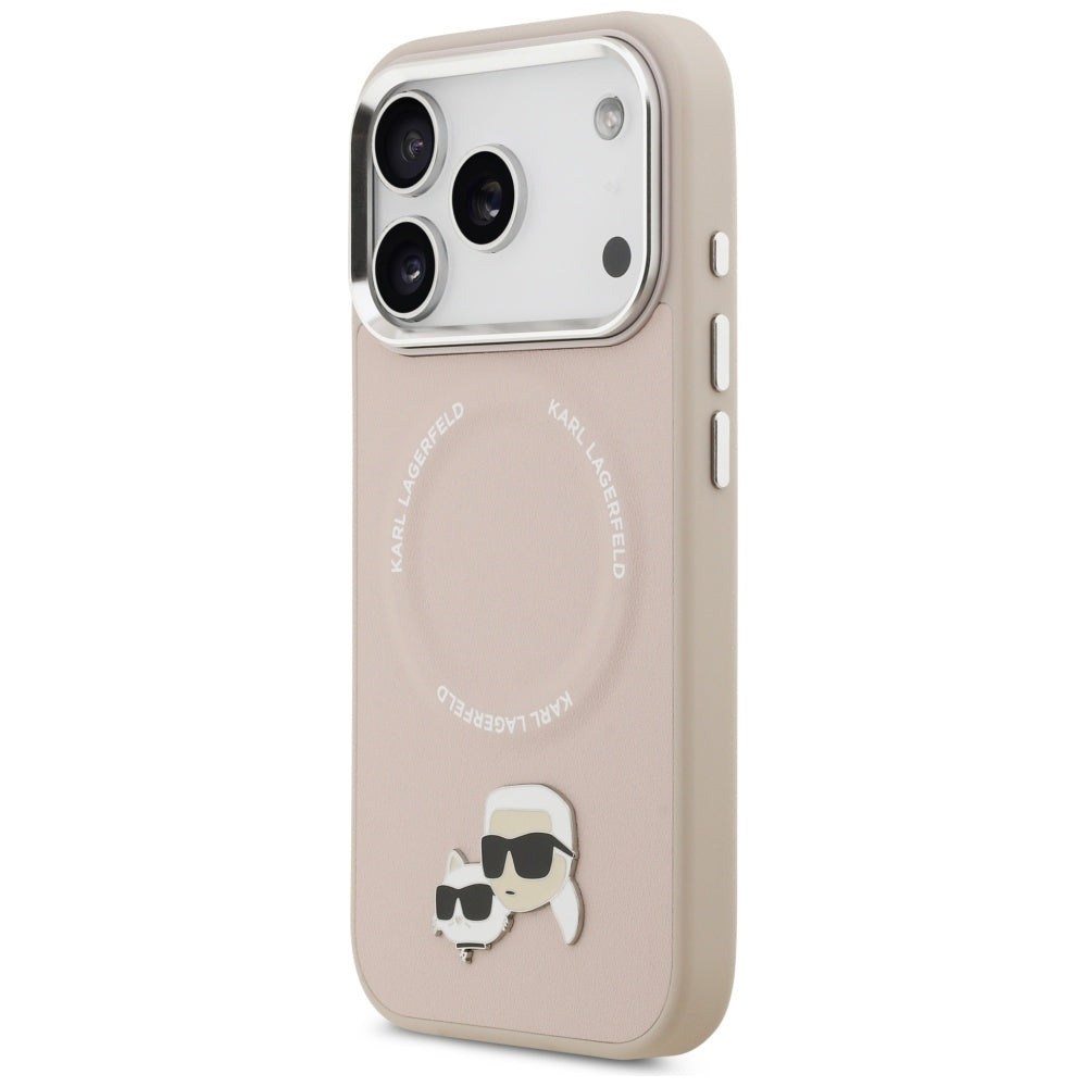 Karl Lagerfeld Karl &amp; Choupette Pins MagSafe Case for iPhone 17 Pro Max - Pink_1