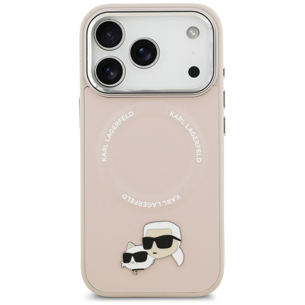 Karl Lagerfeld Karl &amp; Choupette Pins MagSafe Case for iPhone 17 Pro Max - Pink_2