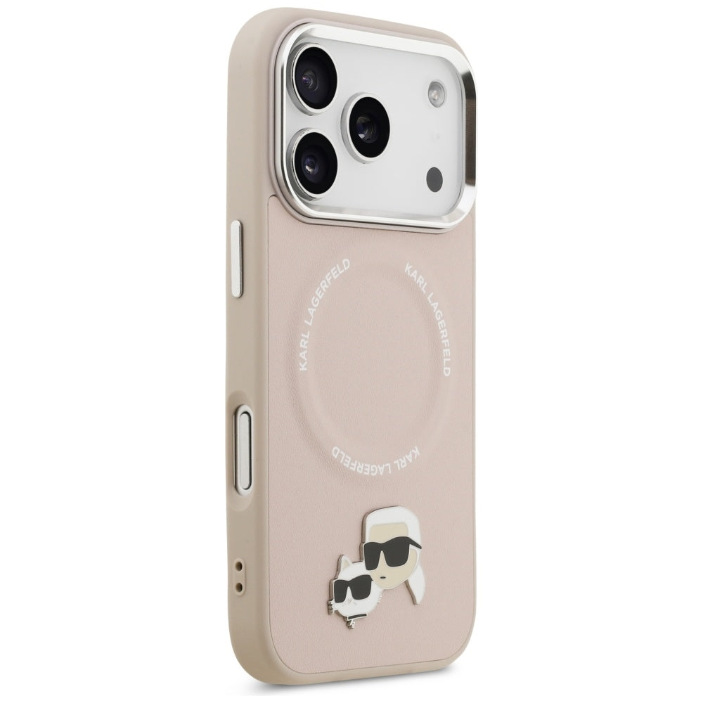 Karl Lagerfeld Karl &amp; Choupette Pins MagSafe Case for iPhone 17 Pro Max - Pink_3