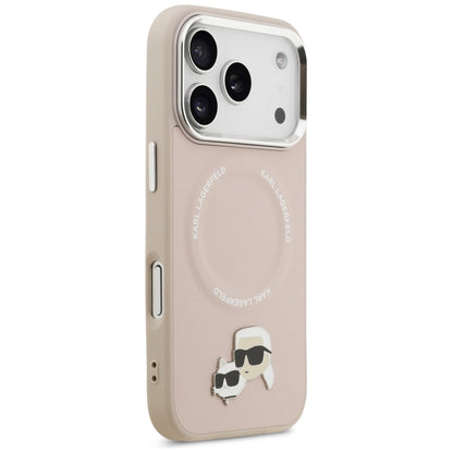 Karl Lagerfeld Karl &amp; Choupette Pins MagSafe Case for iPhone 17 Pro Max - Pink_3