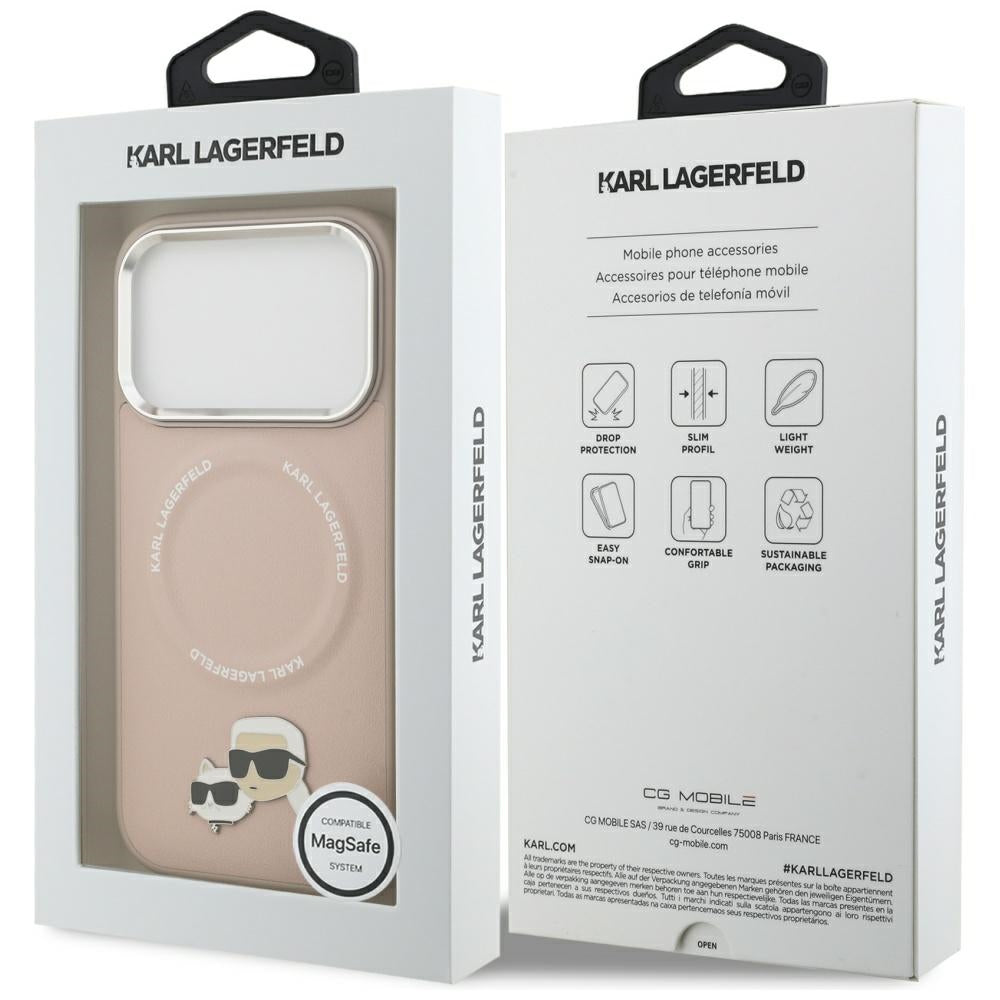 Karl Lagerfeld Karl &amp; Choupette Pins MagSafe Case for iPhone 17 Pro Max - Pink_7