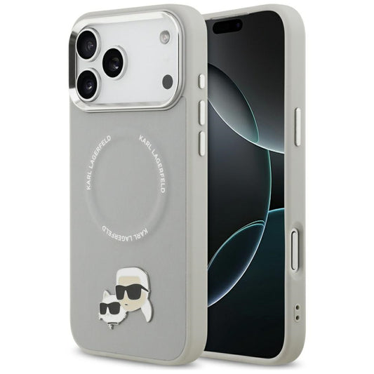 Karl Lagerfeld Karl &amp; Choupette Pins MagSafe Case for iPhone 17 Pro Max - Gray_0