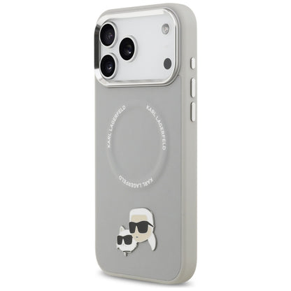 Karl Lagerfeld Karl &amp; Choupette Pins MagSafe Case for iPhone 17 Pro Max - Gray_1