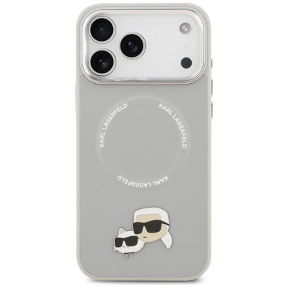 Karl Lagerfeld Karl &amp; Choupette Pins MagSafe Case for iPhone 17 Pro Max - Gray_2